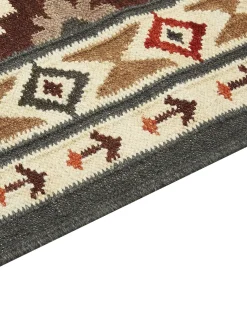 Hot Beliani Tappeto GHUKASAVAN Multicolore Lana Kilim Beige Giallo Rosso Multicolore