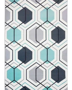 Beliani Tappeto GIRESUN Multicolore Bianco Blu Grigio Multicolore