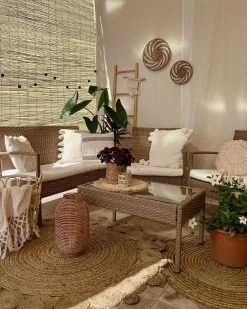 Discount Beliani Tappeto GOLGEN ø 120 cm Iuta Beige