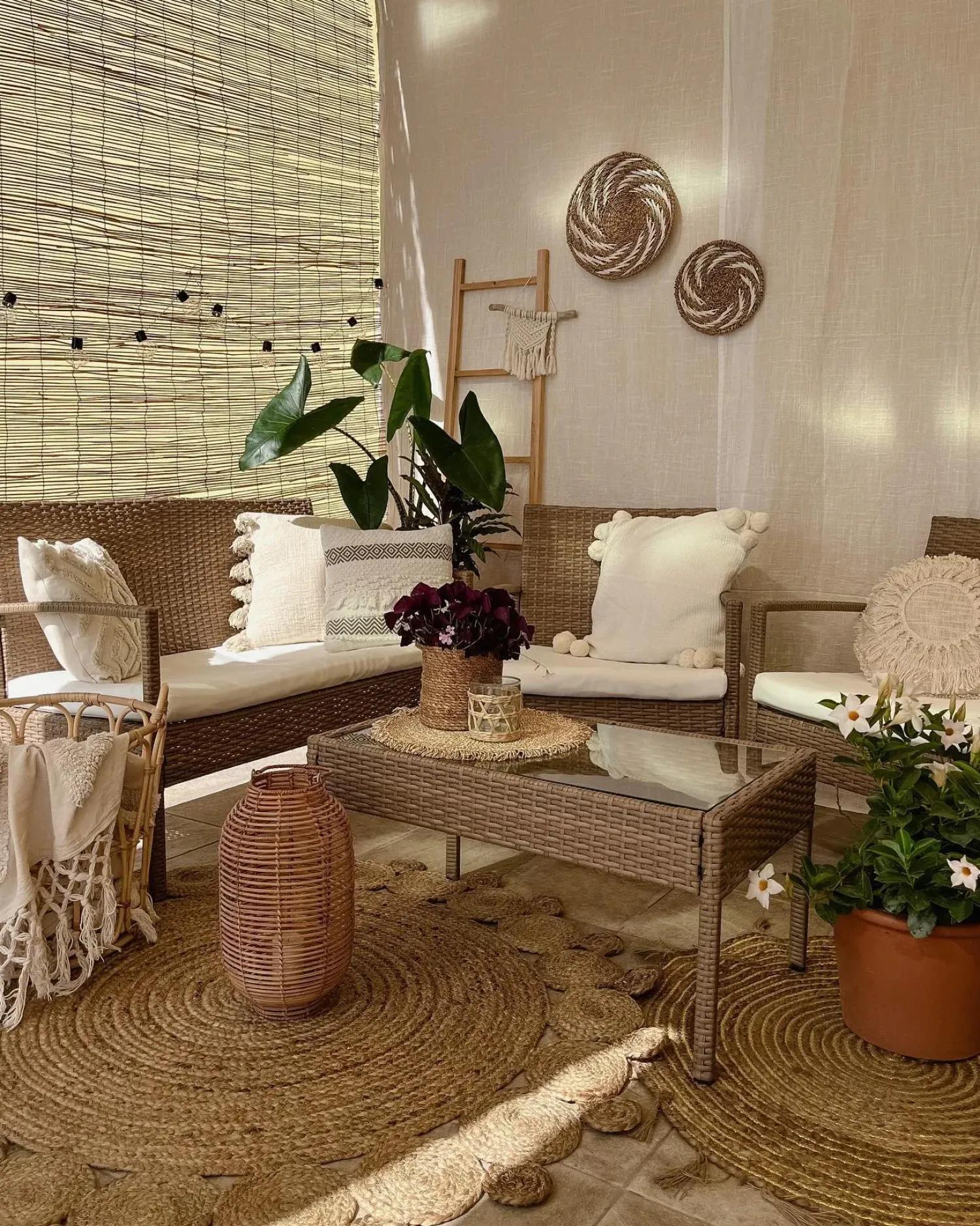 Discount Beliani Tappeto GOLGEN ø 120 cm Iuta Beige