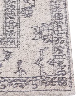 Beliani Tappeto GOLLER Beige 80 x 300 cm Cotone Beige Grigio