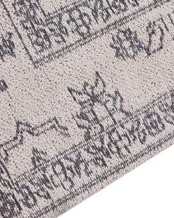 Beliani Tappeto GOLLER Beige 80 x 300 cm Cotone Beige Grigio