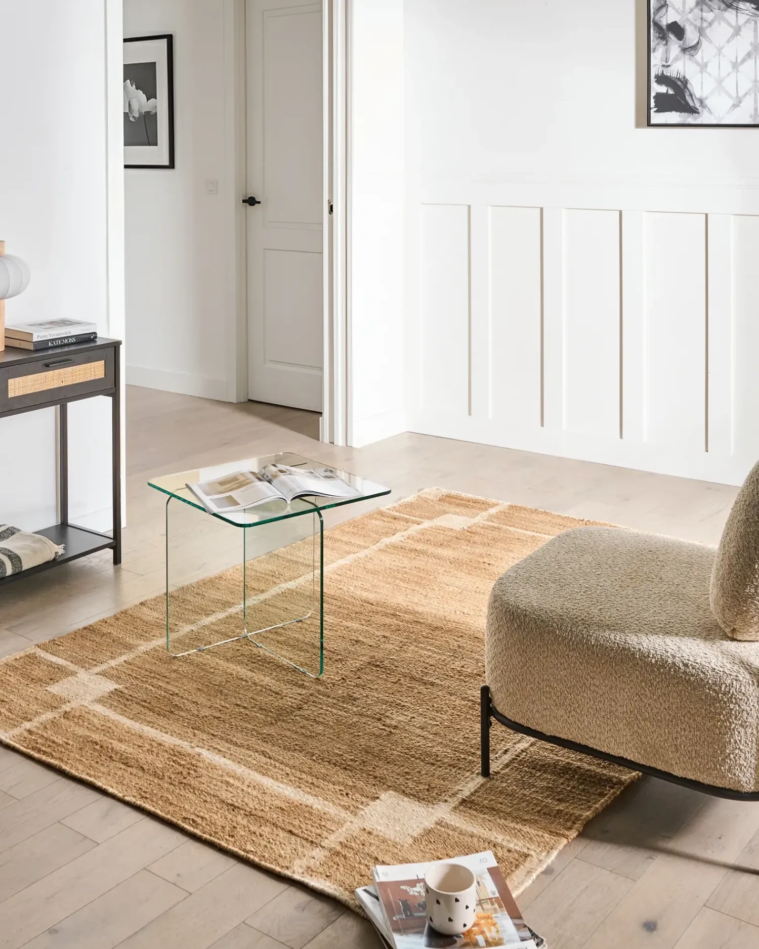 New Beliani Tappeto GONDIA chiaro Iuta Beige