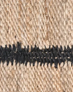Beliani Tappeto GONDIA Nero/Beige Iuta Beige Nero
