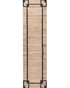 Beliani Tappeto GONDIA Nero/Beige Iuta Beige Nero