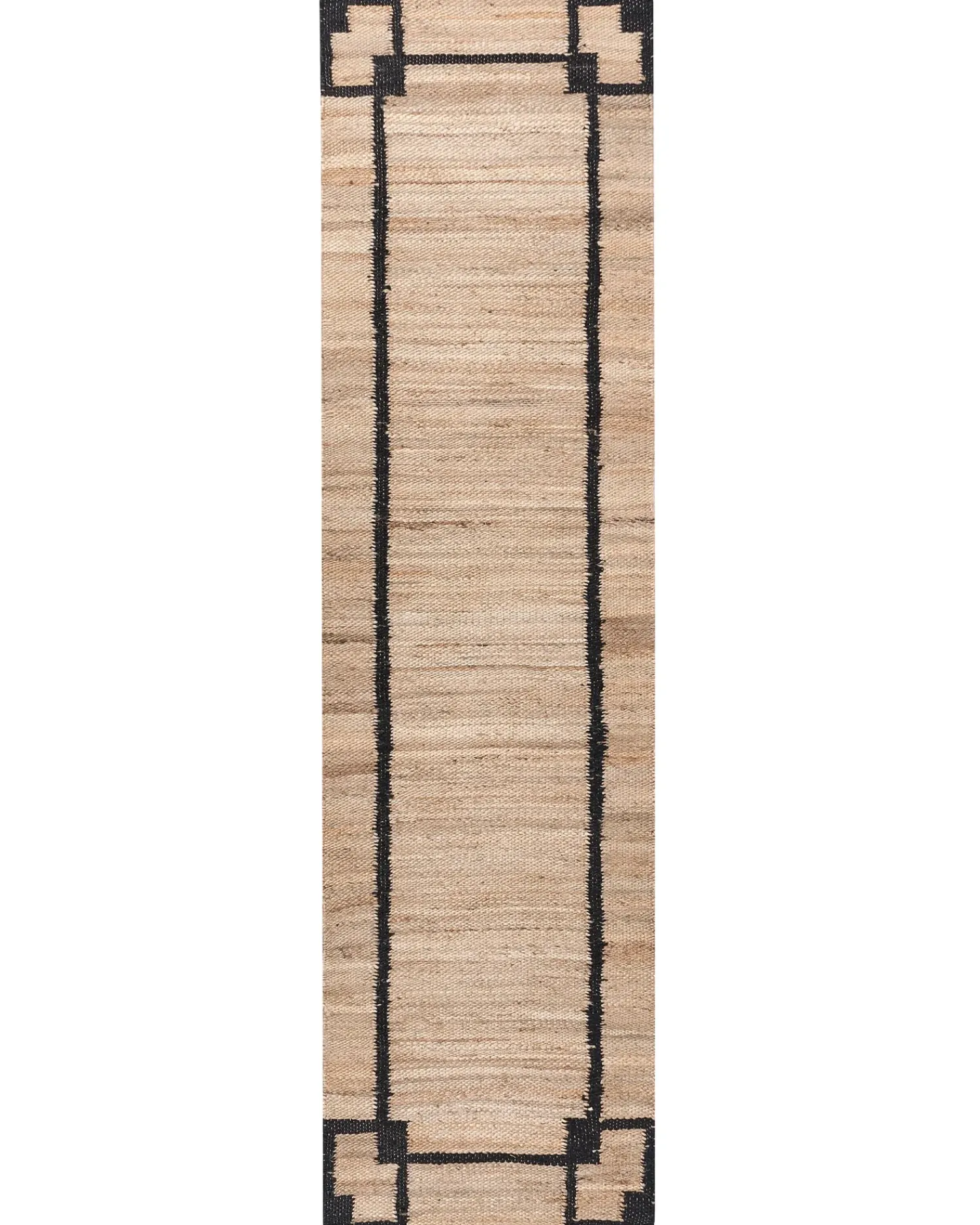 Beliani Tappeto GONDIA Nero/Beige Iuta Beige Nero