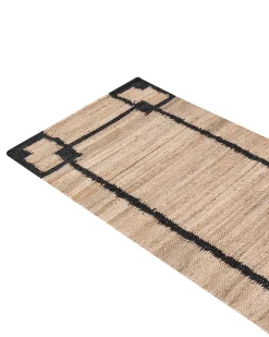 Beliani Tappeto GONDIA Nero/Beige Iuta Beige Nero