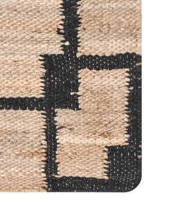 Beliani Tappeto GONDIA Nero/Beige Iuta Beige Nero