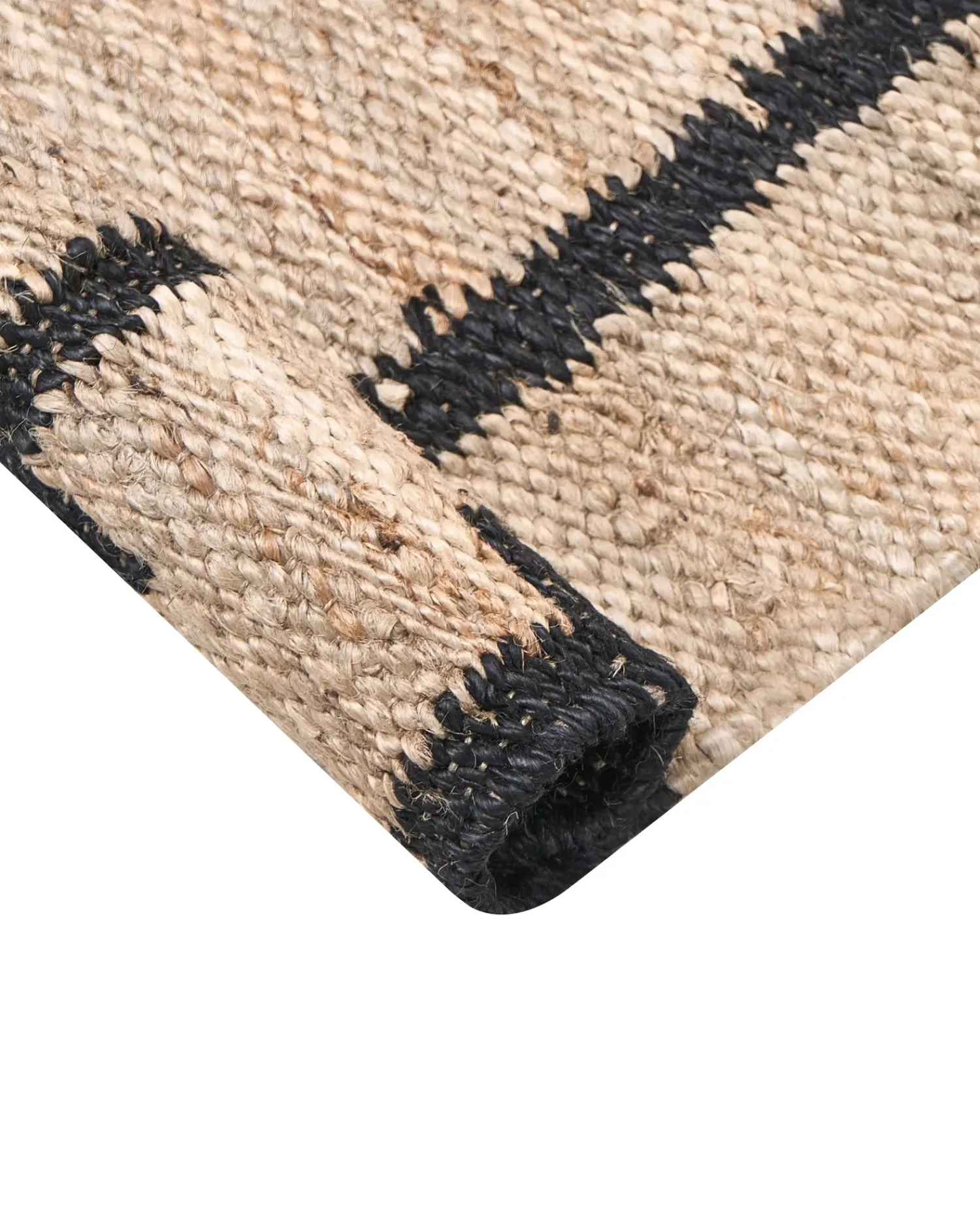 Beliani Tappeto GONDIA Nero/Beige Iuta Beige Nero