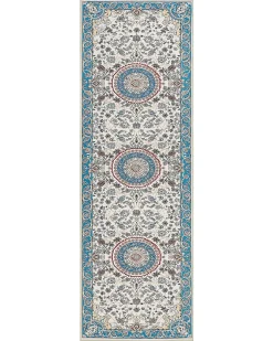 Online Beliani Tappeto GORDES Beige 80 x 240 cm Beige Blu
