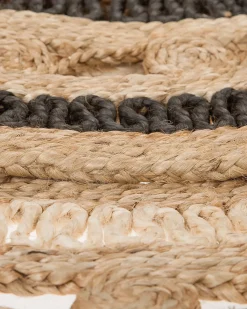 Discount Beliani Tappeto GOYNE Beige ø 140 cm Iuta Beige Nero