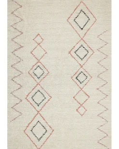 Sale Beliani Tappeto GUWAHATI Beige Cotone Beige Nero Rosso