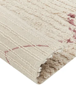 Sale Beliani Tappeto GUWAHATI Beige Cotone Beige Nero Rosso