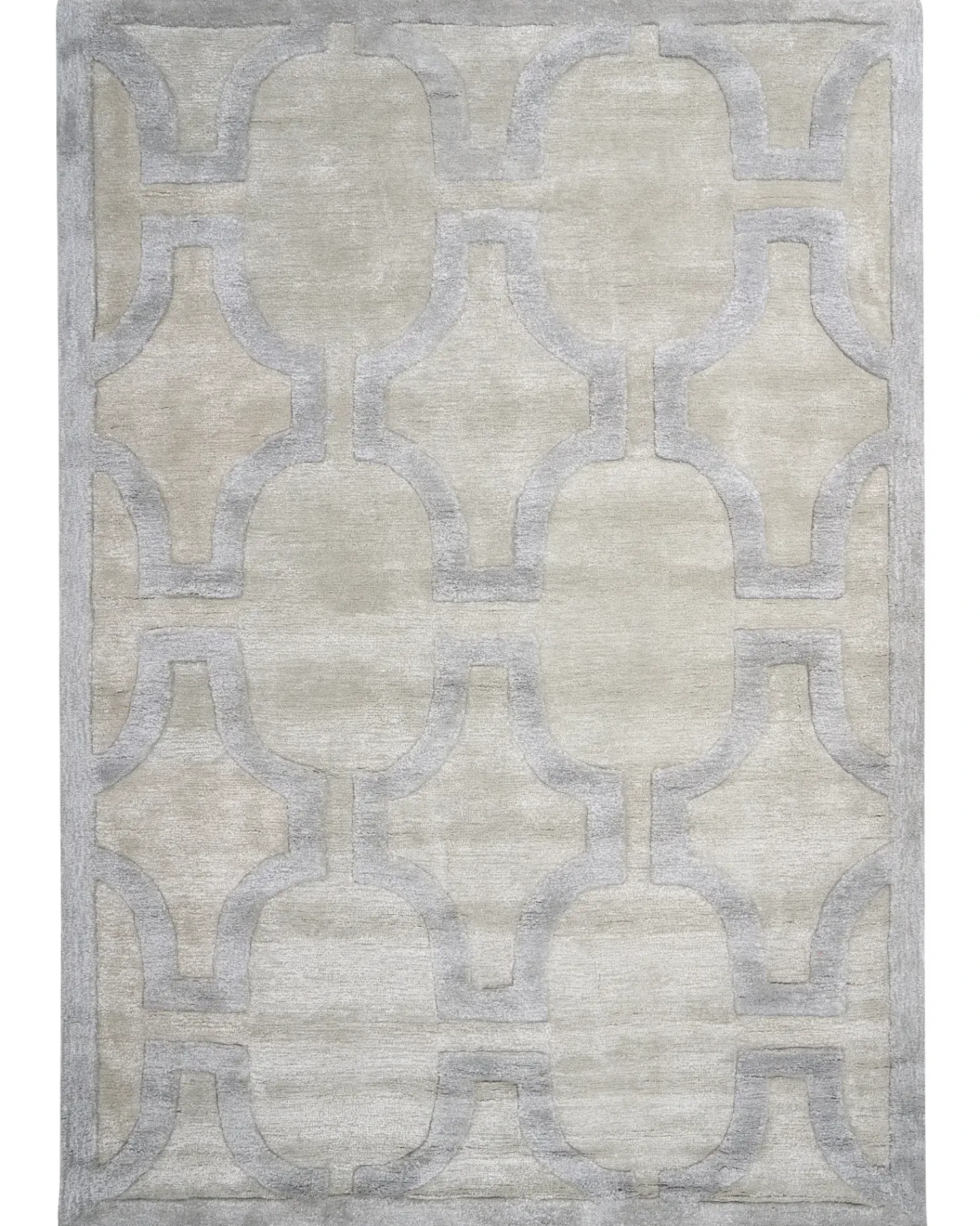 New Beliani Tappeto GWANI Beige 160 x 230 cm Viscosa Beige Grigio