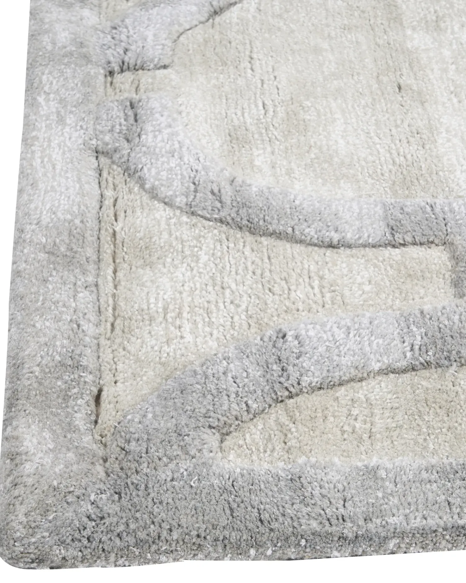 New Beliani Tappeto GWANI Beige 160 x 230 cm Viscosa Beige Grigio