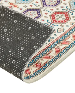 Beliani Tappeto HACILAR Multicolore Beige Blu Rosso Multicolore