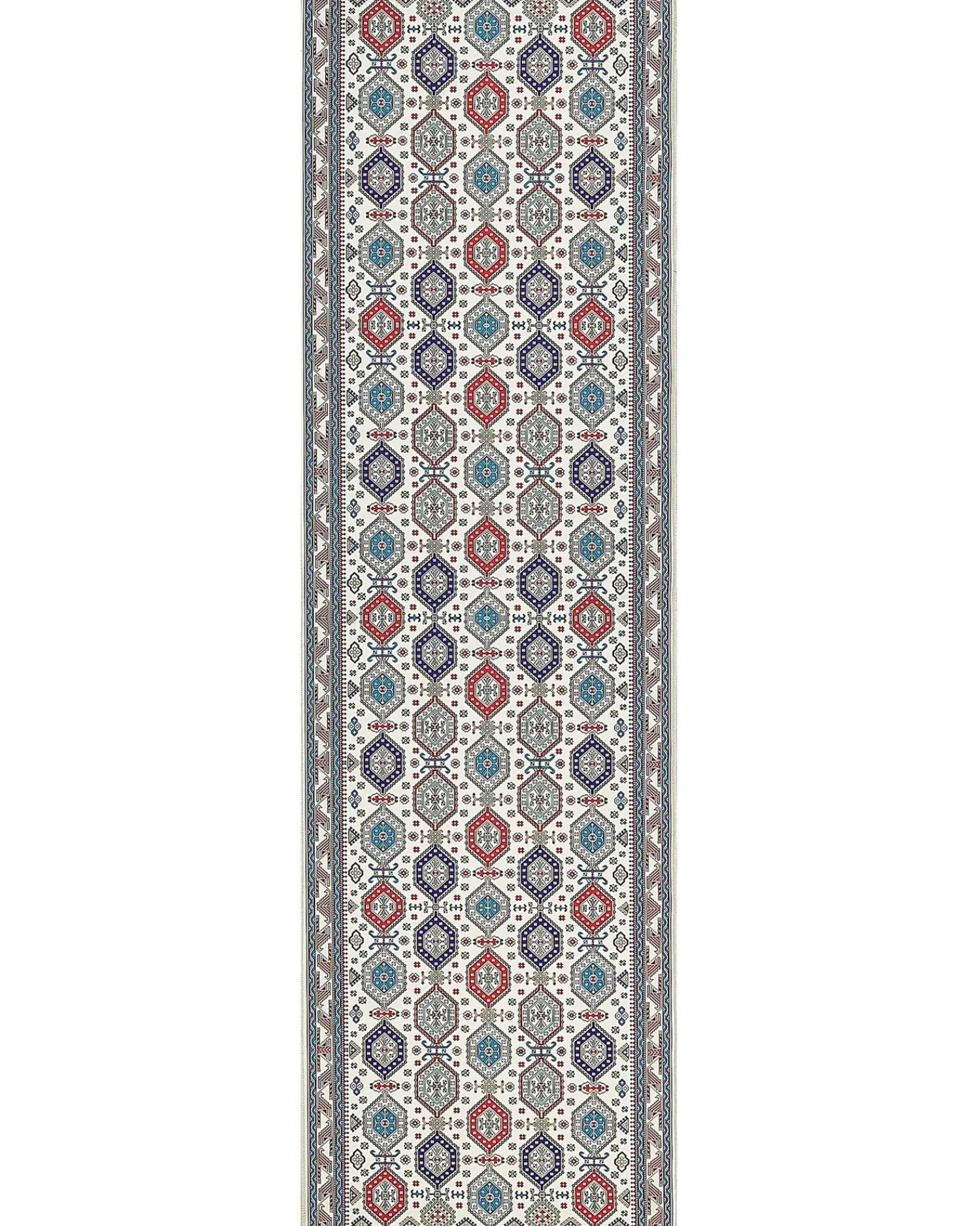 Beliani Tappeto HACILAR Multicolore Beige Blu Rosso Multicolore