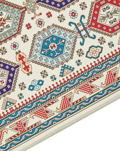 Beliani Tappeto HACILAR Multicolore Beige Blu Rosso Multicolore