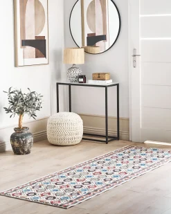 New Beliani Tappeto HACILAR Multicolore Beige Blu Rosso Multicolore