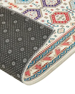 New Beliani Tappeto HACILAR Multicolore Beige Blu Rosso Multicolore