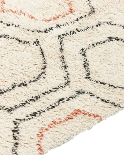 Beliani Tappeto HAJIPUR Beige Cotone Arancione Beige Nero