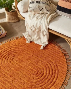 Hot Beliani Tappeto HALFETI ø 140 cm Cotone Arancione