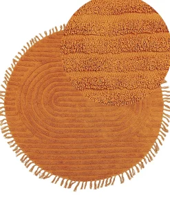 Hot Beliani Tappeto HALFETI ø 140 cm Cotone Arancione
