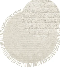 Hot Beliani Tappeto HALFETI chiaro ø 140 cm Cotone Beige