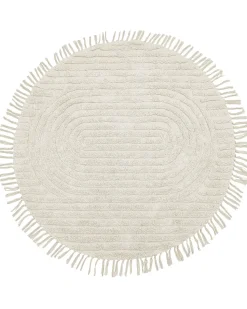 Hot Beliani Tappeto HALFETI chiaro ø 140 cm Cotone Beige