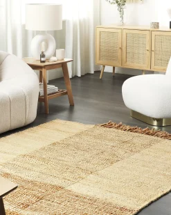 Sale Beliani Tappeto HAMZALAR Beige Iuta Beige Naturale