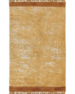 Discount Beliani Tappeto HANLI Arancione Viscosa Bianco Arancione