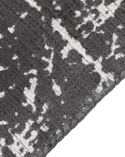 Hot Beliani Tappeto HANLI Grigio scuro Viscosa Bianco Grigio