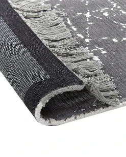 New Beliani Tappeto HANLI Grigio Viscosa Bianco Grigio