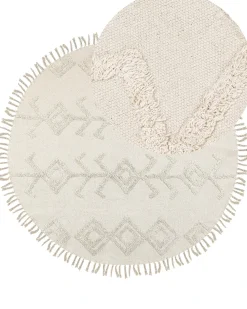 Beliani Tappeto HARRAN chiaro ø 140 cm Cotone Beige