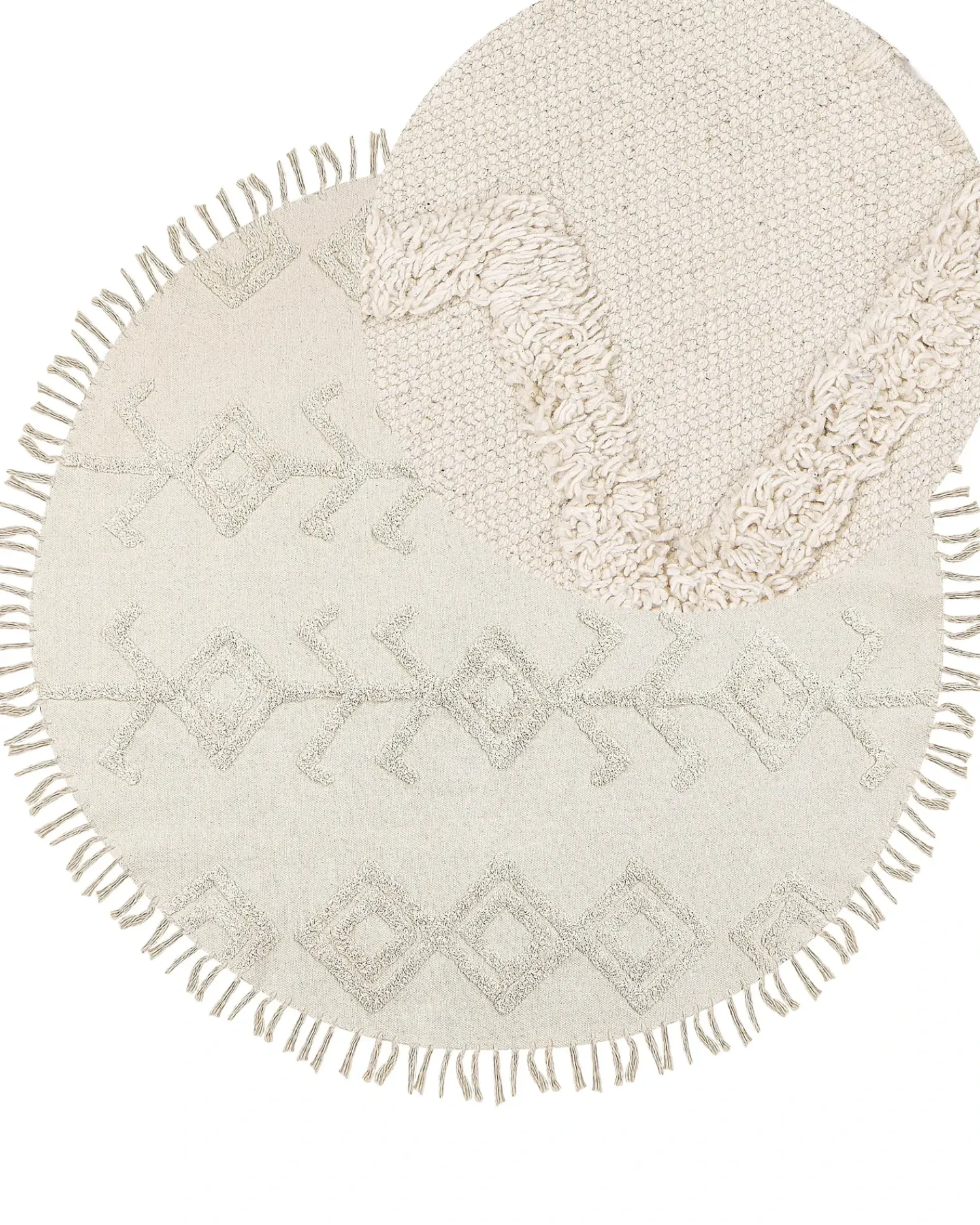 Beliani Tappeto HARRAN chiaro ø 140 cm Cotone Beige