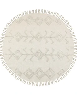Beliani Tappeto HARRAN chiaro ø 140 cm Cotone Beige