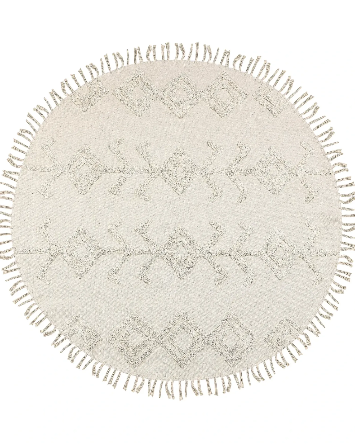 Beliani Tappeto HARRAN chiaro ø 140 cm Cotone Beige