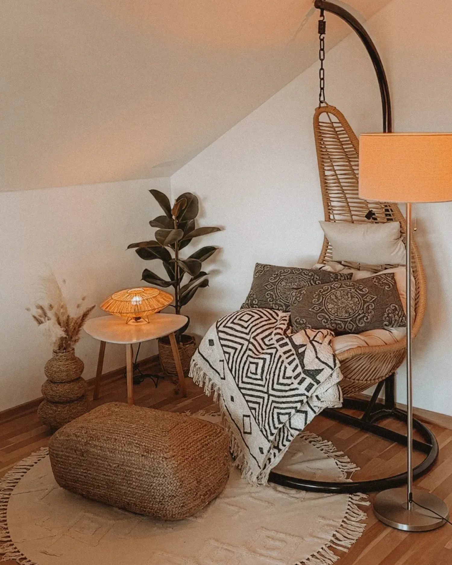 Beliani Tappeto HARRAN chiaro ø 140 cm Cotone Beige