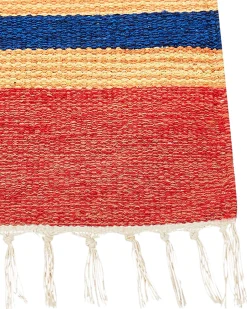 Online Beliani Tappeto HATIS Multicolore Cotone Kilim Arancione Blu Rosso Multicolore
