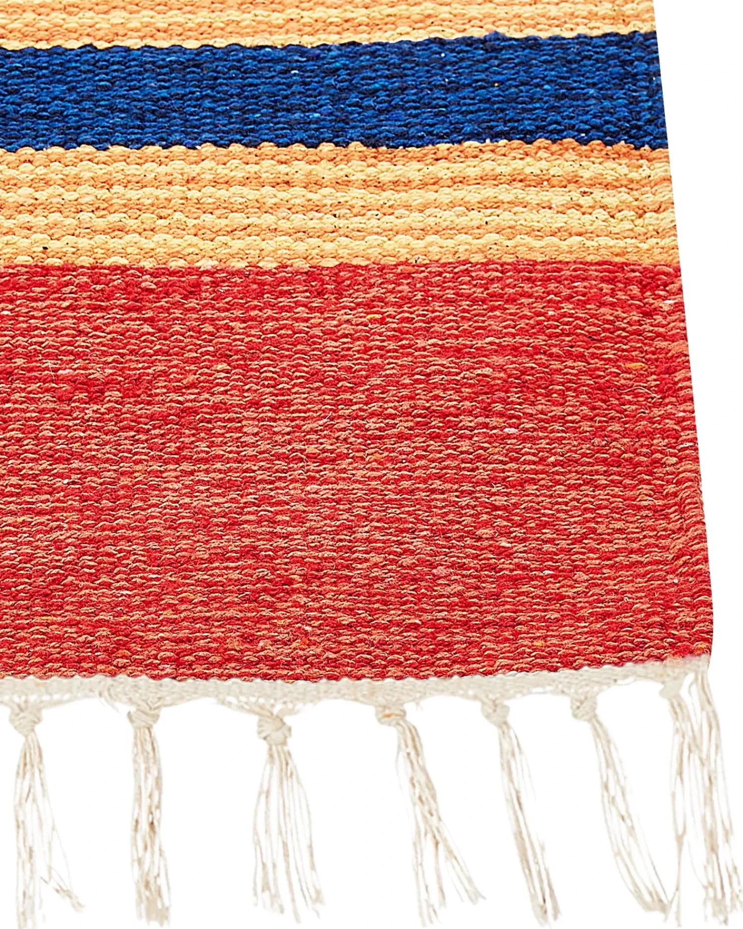 Online Beliani Tappeto HATIS Multicolore Cotone Kilim Arancione Blu Rosso Multicolore