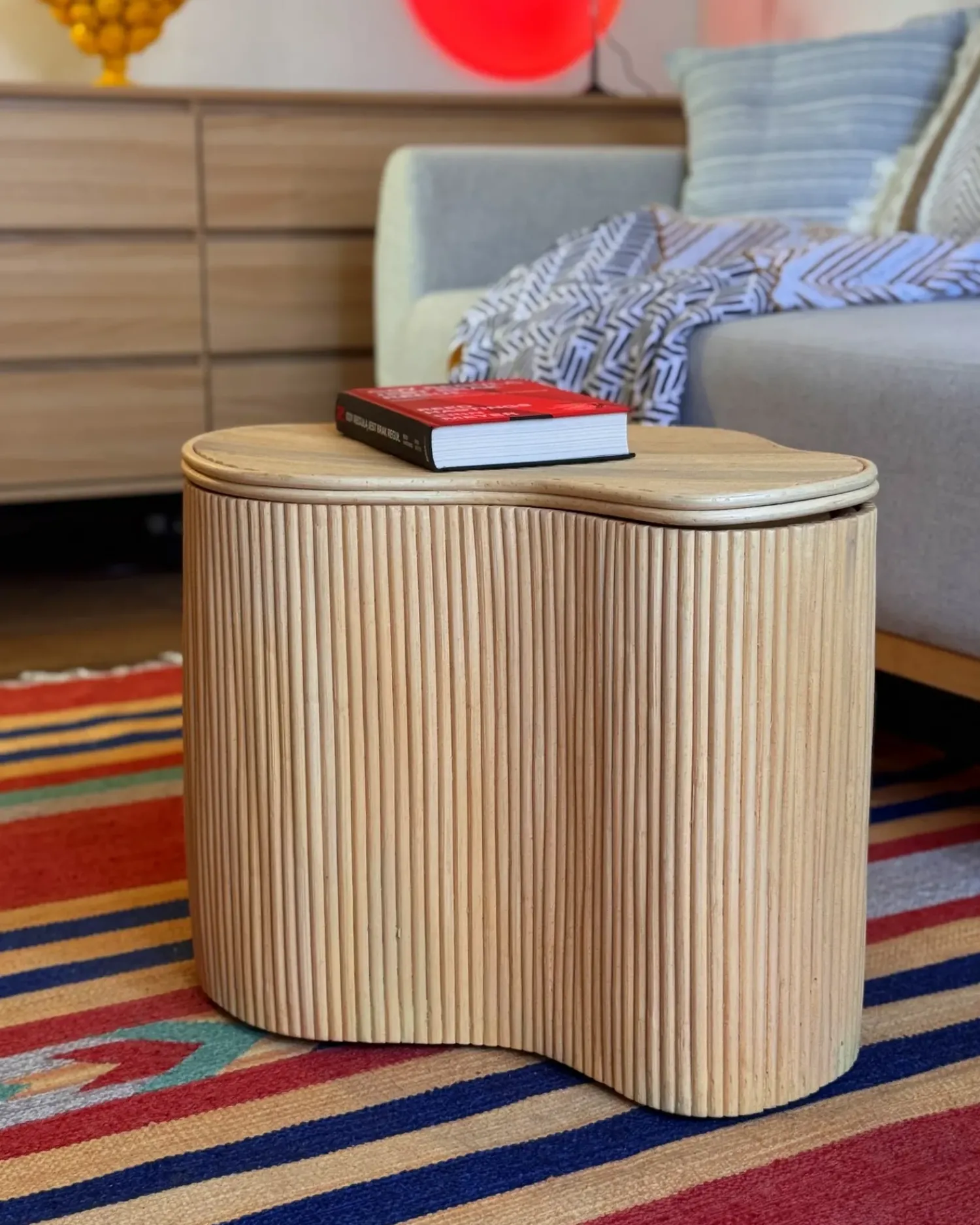 Online Beliani Tappeto HATIS Multicolore Cotone Kilim Arancione Blu Rosso Multicolore