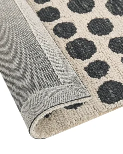 Best Beliani Tappeto HAVRAN Nero/Bianco 80 x 150 cm Lana Beige Nero