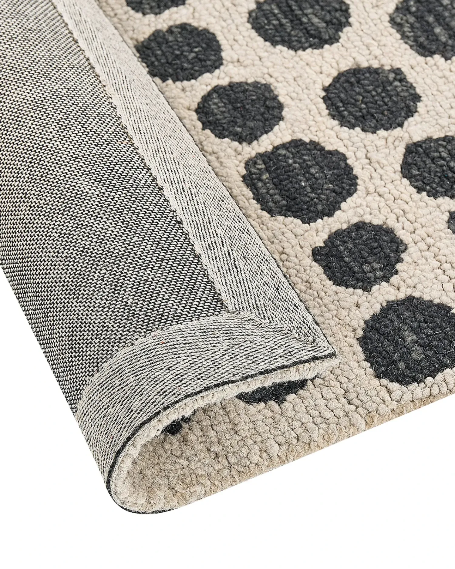 Best Beliani Tappeto HAVRAN Nero/Bianco 80 x 150 cm Lana Beige Nero