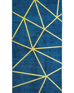 Beliani Tappeto HAVZA Blu 80 x 150 cm Viscosa Oro Blu