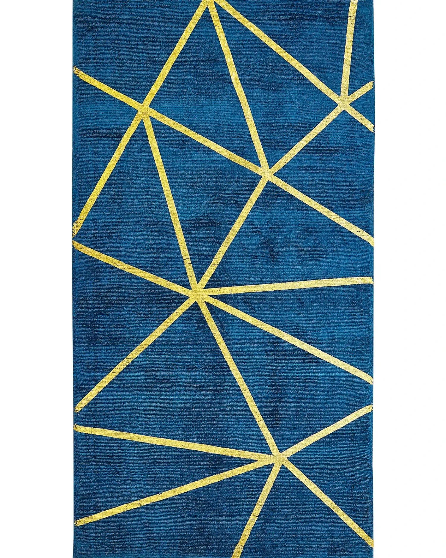 Beliani Tappeto HAVZA Blu 80 x 150 cm Viscosa Oro Blu