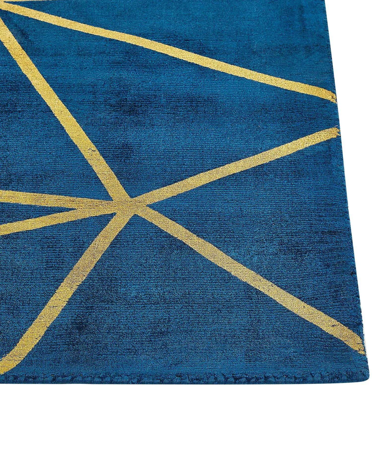 Beliani Tappeto HAVZA Blu 80 x 150 cm Viscosa Oro Blu