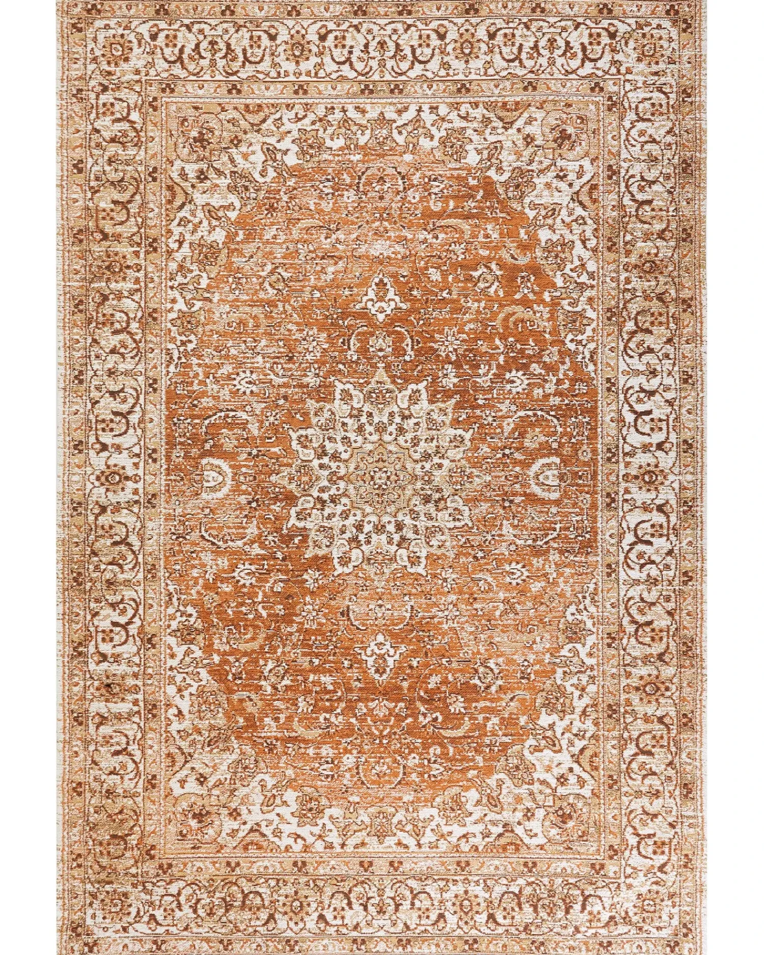 Sale Beliani Tappeto HAYA Arancione Cotone Beige Arancione
