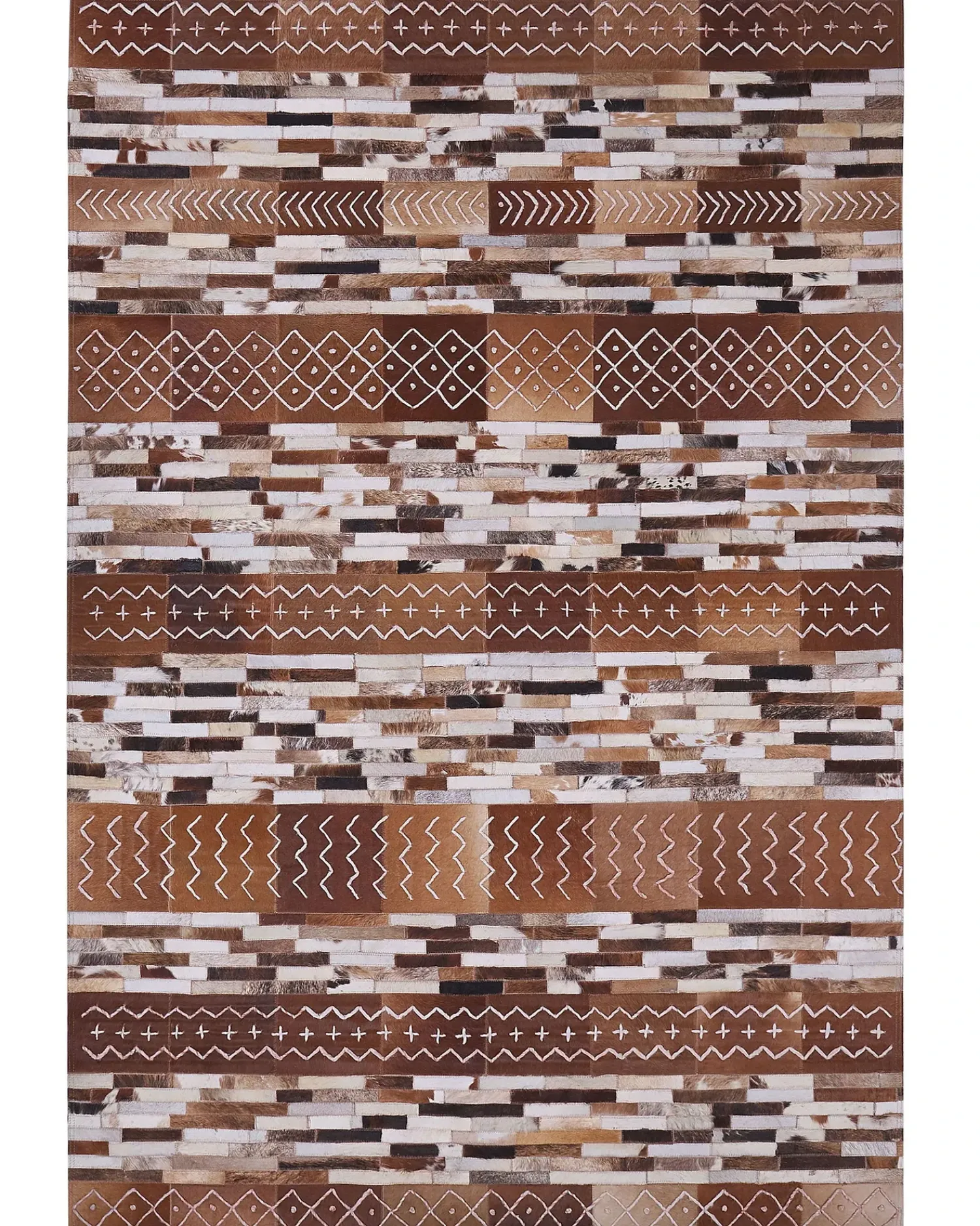 New Beliani Tappeto HEREKLI Pelle naturale Marrone