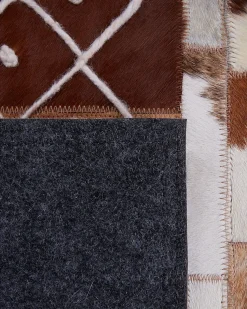 New Beliani Tappeto HEREKLI Pelle naturale Marrone