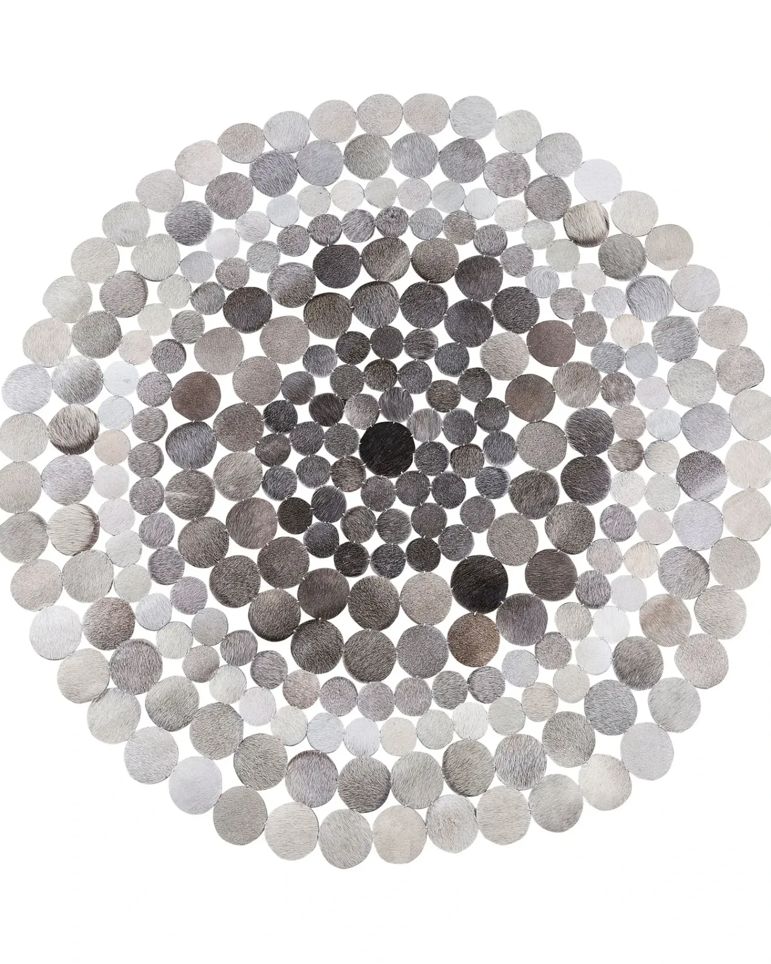 Outlet Beliani Tappeto HILVAN ø 140 cm Pelle naturale Grigio